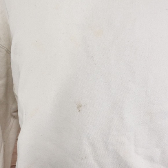 VINTAGE RUSSELL ATHLETIC PRO COTTON USA MADE WHITE CREW NECK SWEATSHIRT XL STAIN - Picture 4 of 16